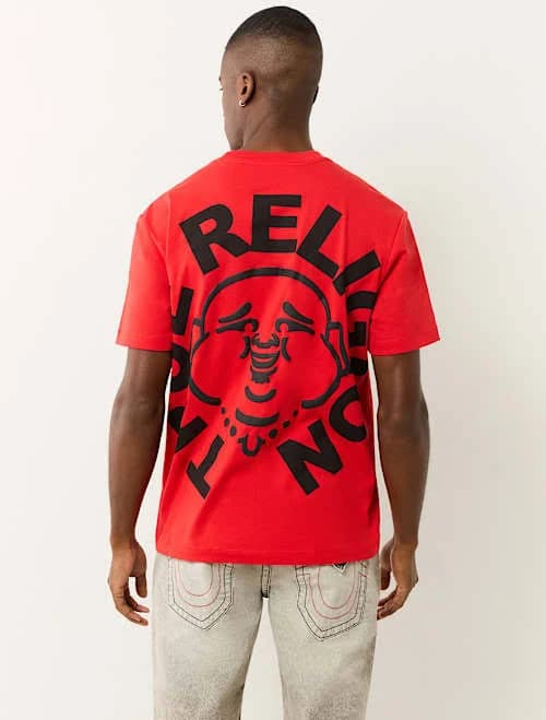 True Religion Men's Puff Print Buddha Face T-Shirt