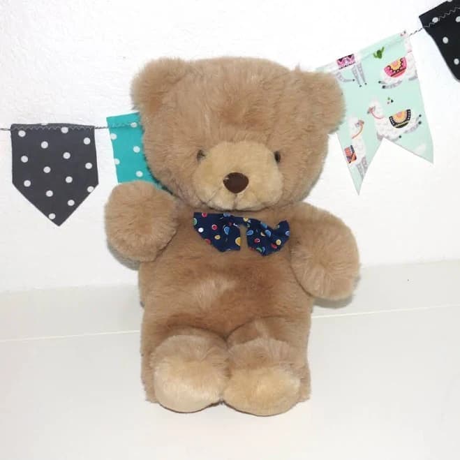 Prestige Brown Teddy Bear Blue Dot Bowtie Stuffed Dots Plush Toy 16"