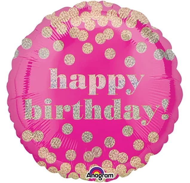 Happy Birthday Dotty Holographic Balloon