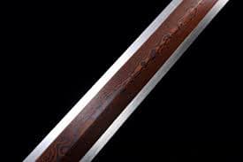 Red Chinese Sword Real Handmade Battle Ready Pattern Steel