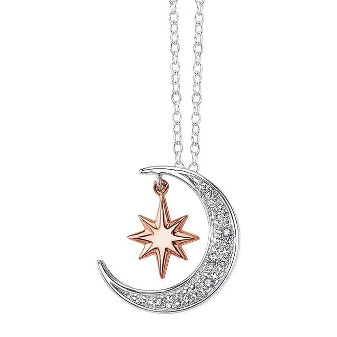 Sterling Silver Moon and Star Pendant