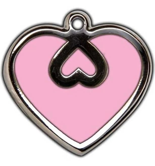 Pink Heart Dog ID Tag