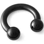 6g 316L Surgical Steel Black PVD Coated Circular Horseshoe Barbell
