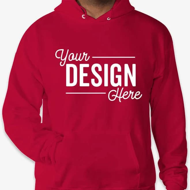 Custom Hanes EcoSmart 50/50 Pullover Hoodie - Athletic Crimson - Size XL - Sample