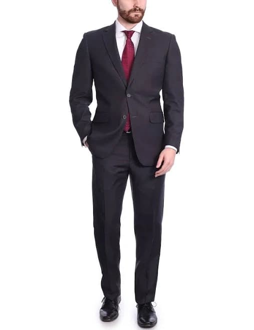 Raphael Men's Regular Classic Fit Charcoal
