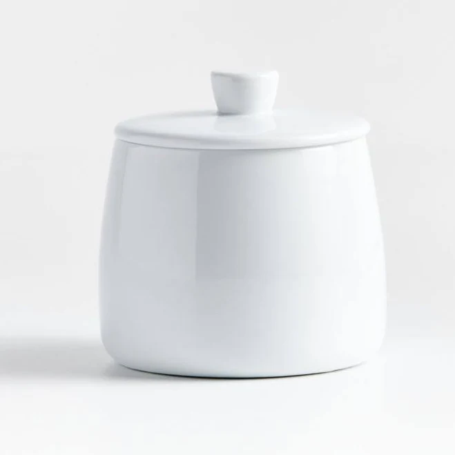 Crate & Barrel White Ceramic Sugar Bowl