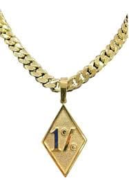 9ct 9k Yellow Gold 1% One Percent Biker Pendant 29.7 Grams. Brand New | eBay