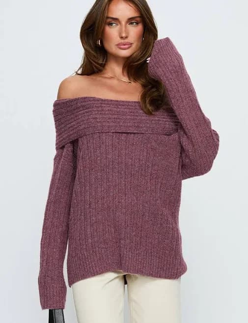 Princess Polly Off Shoulder Knit Sweater