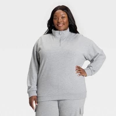 Ava & Viv Women's French Terry Pullover Sweatshirt