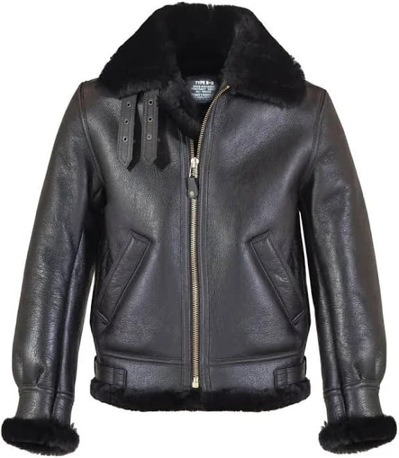 Schott NYC Men's 257S Classic B-3 Sheepskin Leather Bomber Jacket