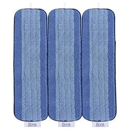 Bona Microfiber Cleaning Pad, for Hardwood and Hard-Surface Floors, fits Bona Family of Mops, 3 Pack, Blue