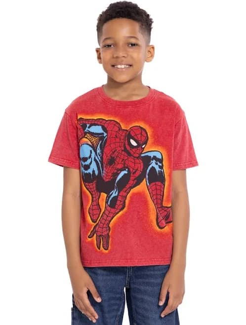 Spider-Man Graphic Tee with Short Sleeves
