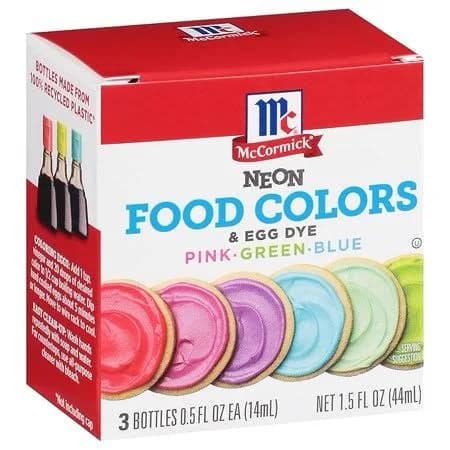 (1 pack) McCormick Neon Assorted Food Colors & Egg Dye, 1.5 fl oz, Size: Normal