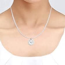 Amazon.com: LeCalla Personalized Customized Engraved Inspirational Heart Message Necklace for Women : Clothing, Shoes & Jewelry