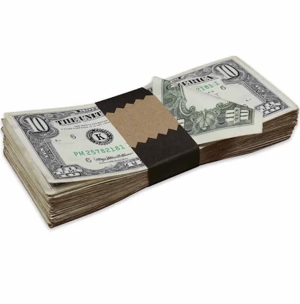 Money Prop - 1990 Series $10 Bills ️RealAged $1,000 Full Print Stack