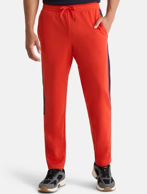 Athletic Works Men's Tricot Track Pants with Side Stripes
