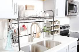 NEX 2-Tier Adjustable 35-37” x 10.5” x 33” Dish Rack, Black Stainless Steel - Walmart Business Supplies