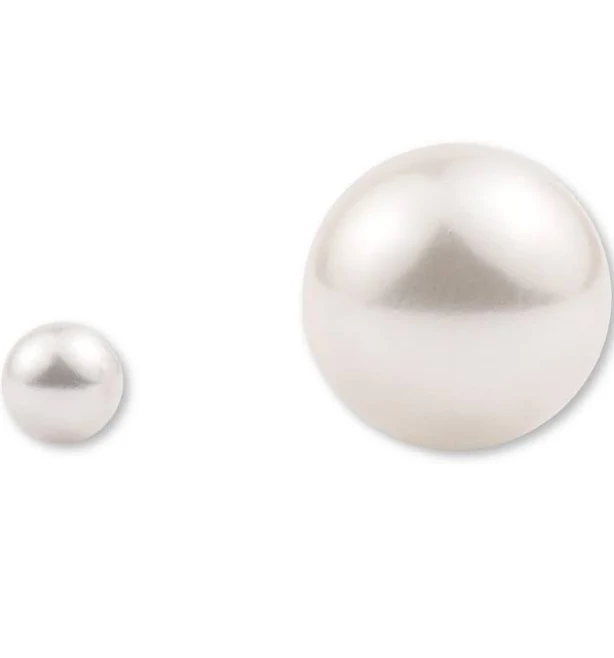 Round White Pearls Half Drilled