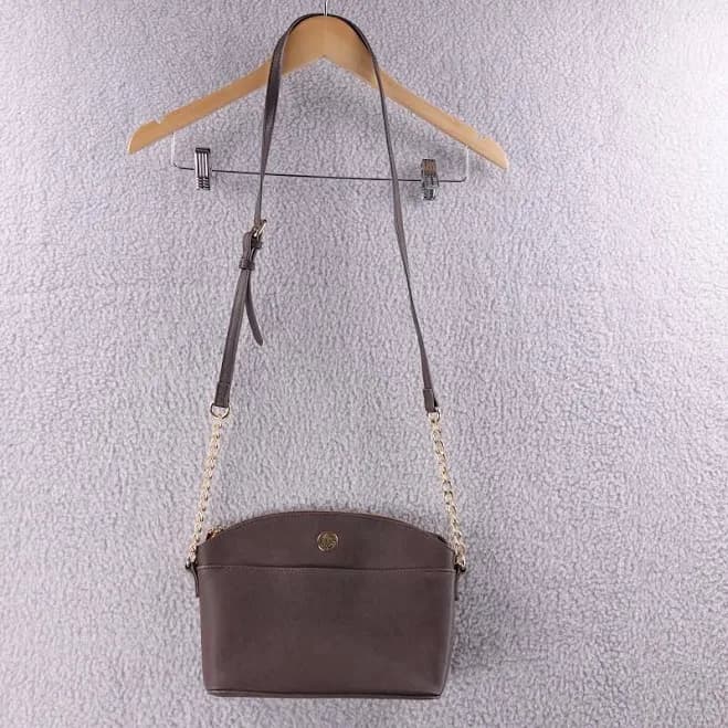 Anne Klein Bags | Anne Klein Brown Crossbody Bag Gold Chain Strap Flap Detail Women | Color: Brown/Gold | Size: One Size | Findsbyj's Closet