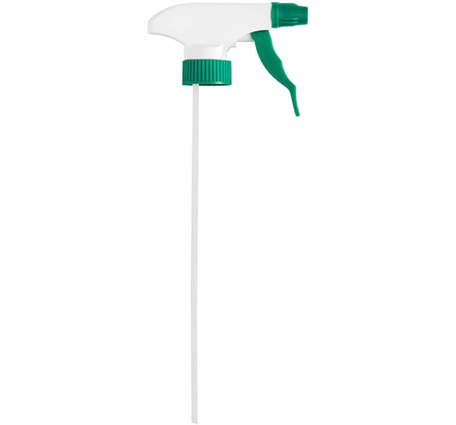 Lavex 9" Adjustable Green Plastic Spray Bottle Trigger - 12/Case