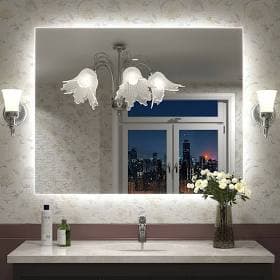 UL Certified Multiple shapes Frameless Anti-Fog 3 Colors Dimmable LED Backlit Wall Bathroom Vanity Mirror