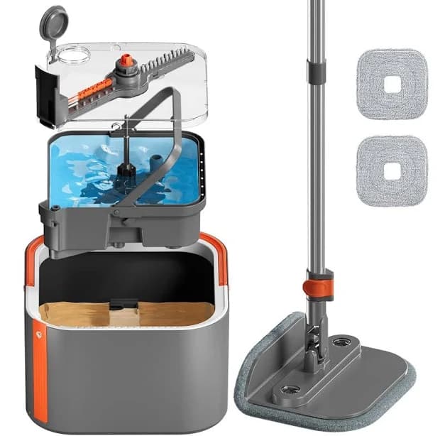 Upgraded Spin Mop And Bucket System Set, Self Separate Clean And Dirty