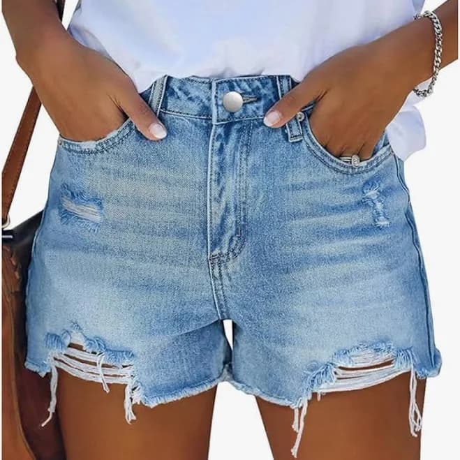 Women's Ripped Distressed Skinny Denim Shorts