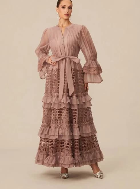 Heavenly Energy Tiered Ruffle Maxi Dress