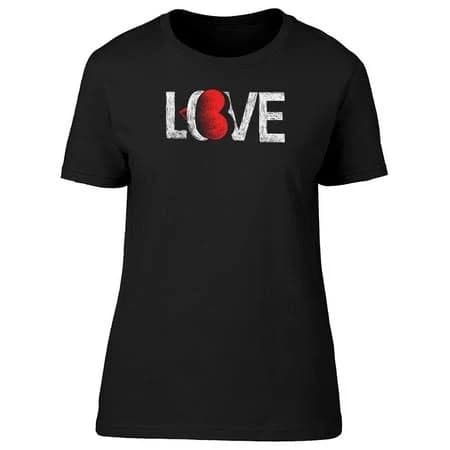 Women's Love With A Red Heart T-Shirt