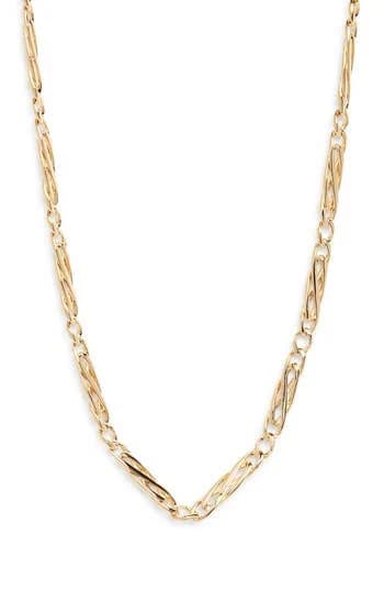 Nordstrom 14K Gold Plated Demi Fine Fancy Figaro Chain Necklace