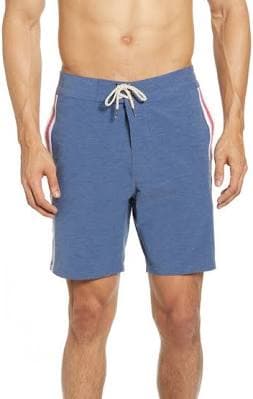 Faherty Men's Retro Surf Stripe Board Shorts
