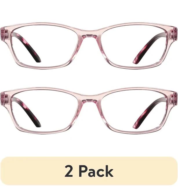 (2 pack) EV1 Dolly Crystal Pink +1.75 Reading Glasses with Case