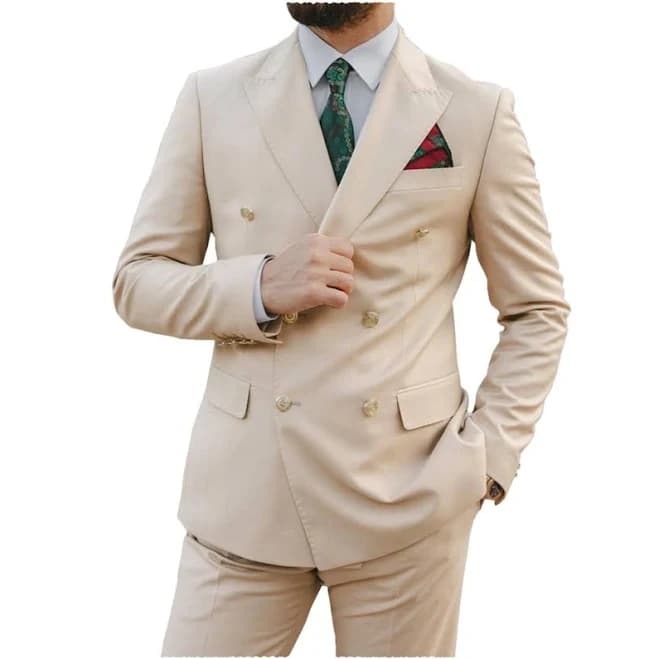 Men's Flat Peak Lapel Tuxedo Suit
