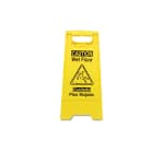 Bilingual Yellow Wet Floor Sign
