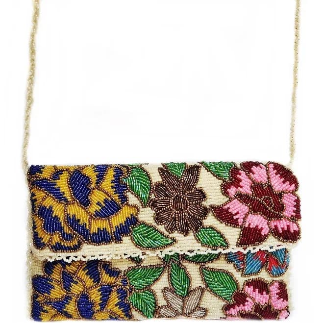 Handmade Beaded Floral Evening Bag