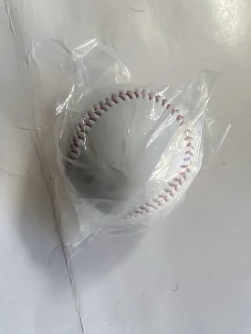 White Baseball With Raised Seam And Red Stitching For Baseball 3 Pk