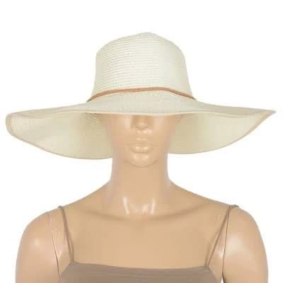 Anna-Kaci Wide Brim Straw Sun Hat with Braided Cord