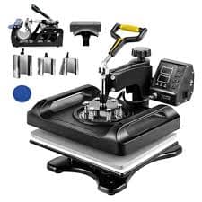 VEVOR Enhanced Heat Press Device, ETL Safety Certified, 12x15 inch, 8-in-1 Energy Efficient Combo, Versatile Sublimation with 360° Swivel, Black : Target
