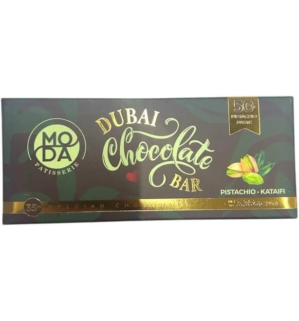 Luxury Dubai Chocolate Bar Pistachio Kataifi Milk Chocolate Bar