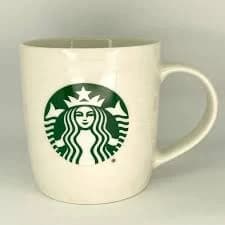 CLEARANCE! Unused Starbucks White Cup Green Logo White Swirl 12oz New Bone China