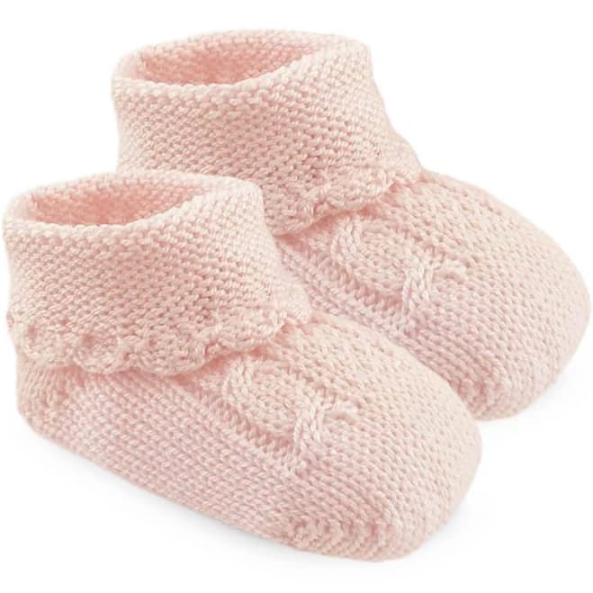 Cable Knit Baby Booties