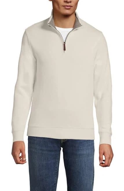 Lands' End Men's Bedford Rib Quarter Zip Sweater