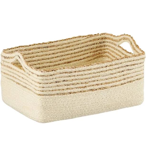 The Container Store Dune Seagrass Basket White & Natural