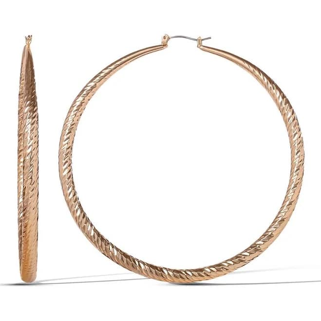 Jessica Simpson Wide Textured Hoop Earrings