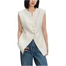DLMWFZD Women's 2024 Plain Fashion Winter Jackets Brown Casual Sleeveless Jacket at Amazon Women's Coats Shop