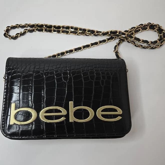 Bebe Fabiola Croco Crossbody Purse