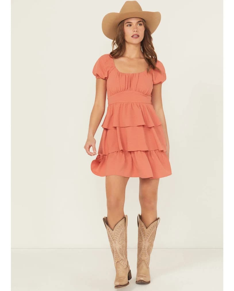 Originality Women's Puff Sleeve Mini Dress