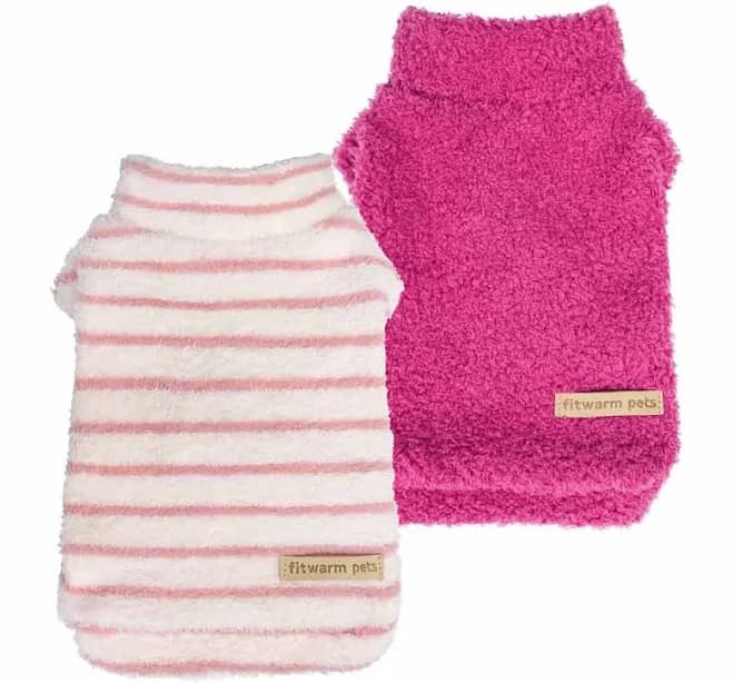 Warm Pet Apparel Striped Dog Fleece Sweaters
