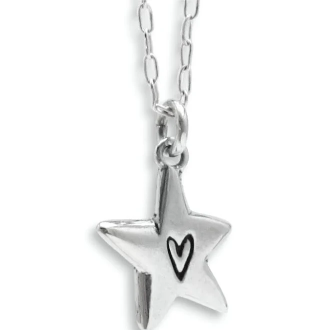 Sterling Silver Star Heart Charm