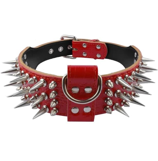 Spiked Collar for Big Dogs Medium / Red